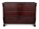Espresso Cherry (205) 5-Canton / Eclipse 6 Drawer Dresser with Interlocking Drawers
