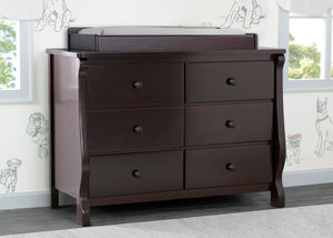 Dark Chocolate (207) 21-Canton / Eclipse 6 Drawer Dresser with Interlocking Drawers