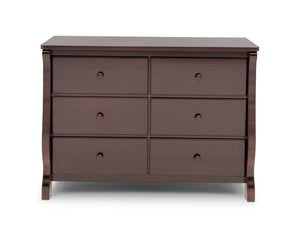 Dark Chocolate (207) 25-Canton / Eclipse 6 Drawer Dresser with Interlocking Drawers