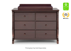 Dark Chocolate (207) 22-Canton / Eclipse 6 Drawer Dresser with Interlocking Drawers