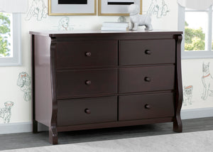 Dark Chocolate (207) 3-Canton / Eclipse 6 Drawer Dresser with Interlocking Drawers