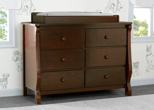 Black Cherry Espresso (607) 13-Canton / Eclipse 6 Drawer Dresser with Interlocking Drawers