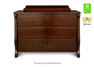 Black Cherry Espresso (607) 12-Canton / Eclipse 6 Drawer Dresser with Interlocking Drawers