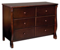 Black Cherry Espresso (607) 7-Canton / Eclipse 6 Drawer Dresser with Interlocking Drawers