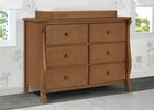 Chestnut (836) 26-Canton / Eclipse 6 Drawer Dresser with Interlocking Drawers