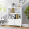 W171180 123 Essex Bookcase Bianca White wNatural Lifestyle 101 9-Essex Bookcase