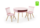 Blush Pink with Natural  (1380) 2-Hudson Storage Table & 2-Piece Chair Set