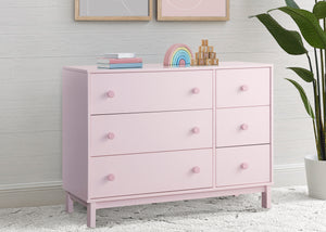 Blush Pink with Dark Pink (1480) 2-babyGap Legacy 6 Drawer Dresser