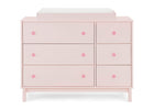 Pink dresser with polka dot pattern on a white background 17-babyGap Legacy 6 Drawer Dresser with Interlocking Drawers
