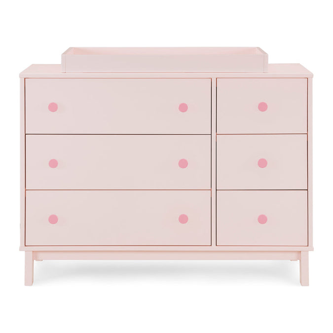 Pink dresser with polka dot accents on a white background 15-babyGap Legacy 6 Drawer Dresser with Interlocking Drawers