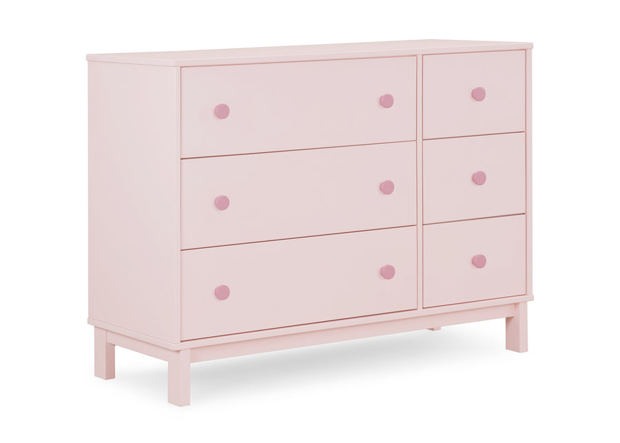 Blush Pink with Dark Pink (1480) 15-babyGap Legacy 6 Drawer Dresser