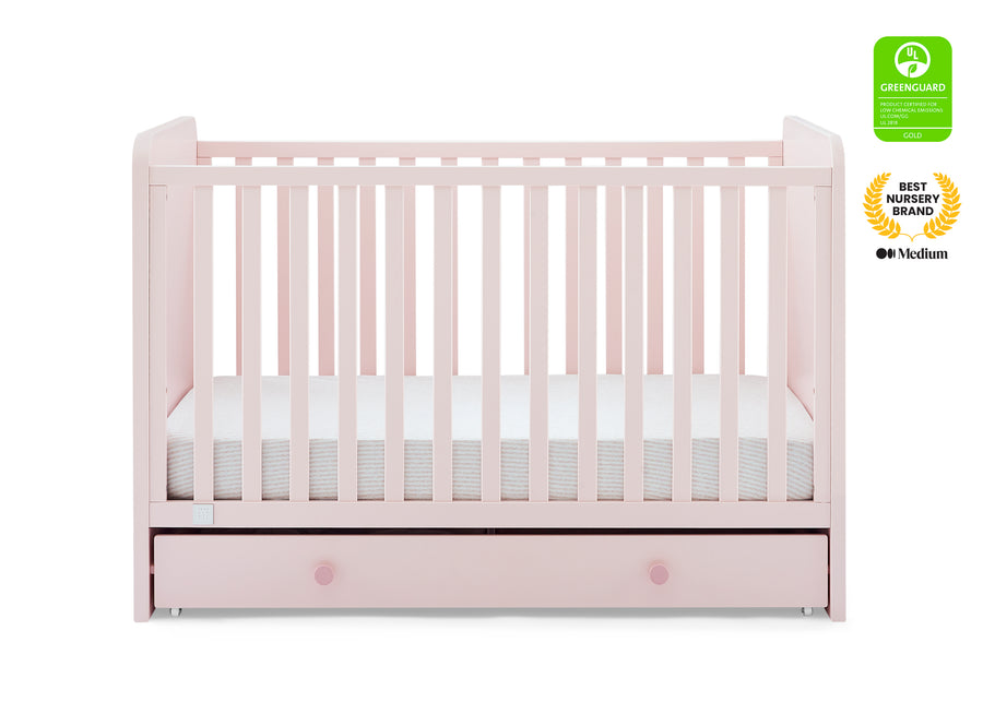 Blush Pink with Dark Pink (1480) 2-babyGap Graham 4-in-1 Convertible Crib with Storage Drawer