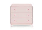 Pink dresser with three drawers on a white background 23-babyGap Legacy 3 Drawer Dresser with Interlocking Drawers