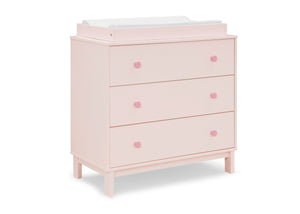 Blush Pink with Dark Pink (1480) 15-babyGap Legacy 3 Drawer Dresser with Interlocking Drawers