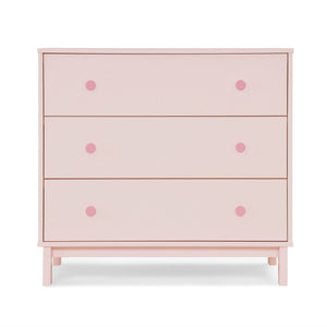 DCB: Blush Pink with Dark Pink (1480) 18-babyGap Legacy 3 Drawer Dresser with Interlocking Drawers