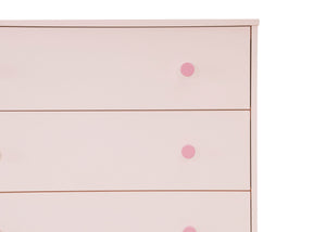 Blush Pink with Dark Pink (1480) 13-babyGap Legacy 3 Drawer Dresser with Interlocking Drawers
