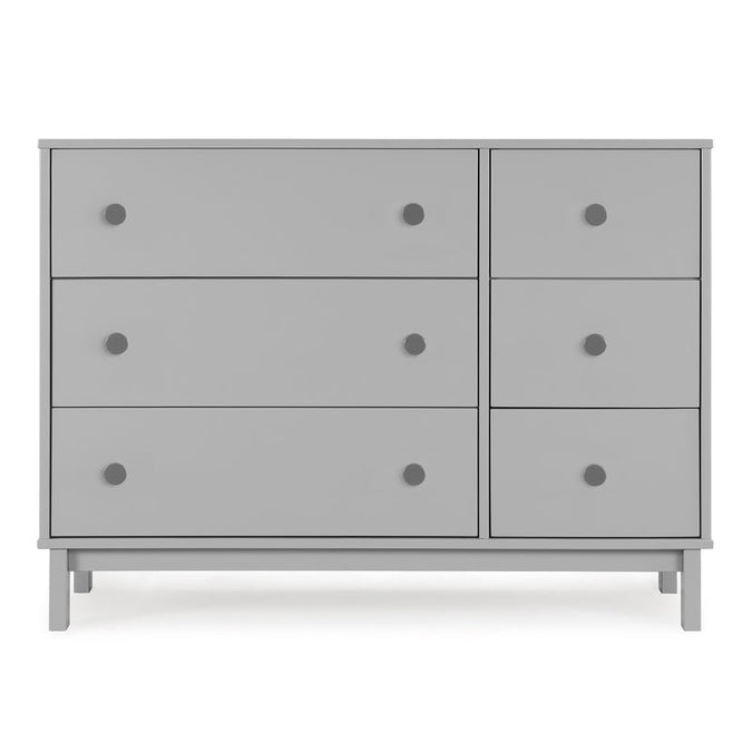 Gray dresser with multiple drawers on a white background 25-babyGap Legacy 6 Drawer Dresser with Interlocking Drawers