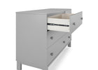 Gray dresser with open drawer on a white background 28-babyGap Legacy 6 Drawer Dresser with Interlocking Drawers