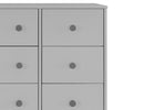 Gray dresser with multiple drawers and circular handles on a white background 26-babyGap Legacy 6 Drawer Dresser with Interlocking Drawers