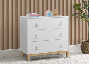 Bianca White with Natural (123) 0-babyGap Legacy 3 Drawer Dresser with Leather Pulls