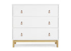 DCB: Bianca White with Natural (123) 3-babyGap Legacy 3 Drawer Dresser with Leather Pulls