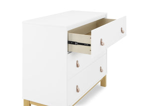 Bianca White with Natural (123) 5-babyGap Legacy 3 Drawer Dresser with Leather Pulls