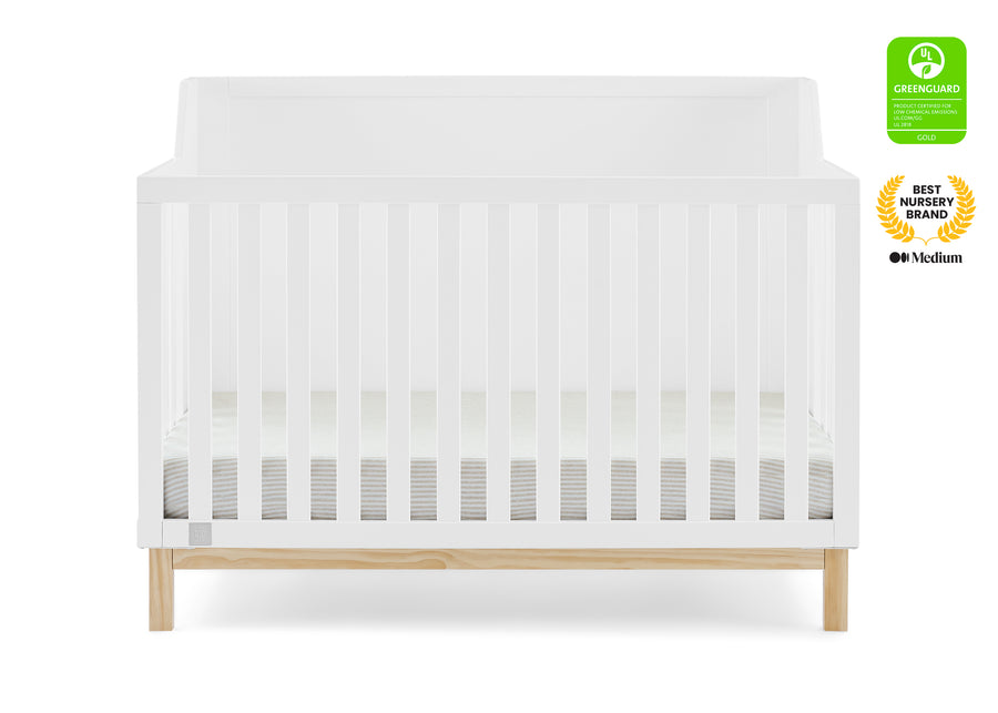 Bianca White with Natural (123) 2-babyGap Oxford 6-in-1 Convertible Crib