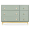 DCB: Sage Green with Natural (377)  8-babyGap Legacy 6 Drawer Dresser with Leather Pulls and Interlocking Drawers