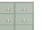 Sage Green with Natural (377) 5-babyGap Legacy 6 Drawer Dresser with Leather Pulls and Interlocking Drawers