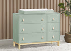 Sage Green with Natural (377) 2-babyGap Legacy 6 Drawer Dresser with Leather Pulls and Interlocking Drawers