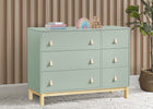 Sage Green with Natural (377) 1-babyGap Legacy 6 Drawer Dresser with Leather Pulls and Interlocking Drawers