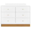 DCB:Bianca White with Acorn (1509) 13-James 6 Drawer Dresser with Changing Top and Interlocking Drawers