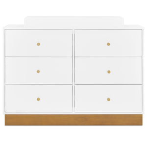 DCB:Bianca White with Acorn (1509) 22-James 6 Drawer Dresser with Changing Top and Interlocking Drawers