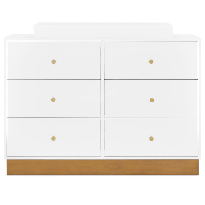 DCB:Bianca White with Acorn (1509) 13-James 6 Drawer Dresser with Changing Top and Interlocking Drawers