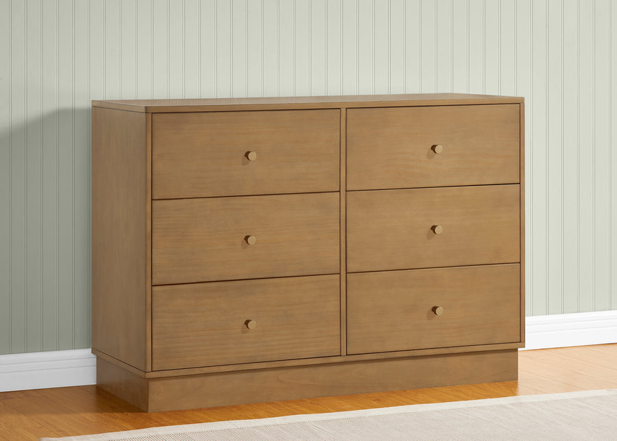 Acorn (755) 1-James 6 Drawer Dresser with Interlocking Drawers