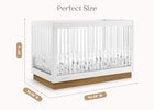 Bianca White with Acorn (1509) 7-James Acrylic 4-in-1 Convertible Crib