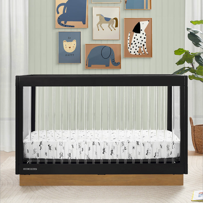 Midnight Grey with Acorn (1510) 29-James Acrylic 4-in-1 Convertible Crib