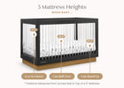 Midnight Grey with Acorn (1510) 20-James Acrylic 4-in-1 Convertible Crib