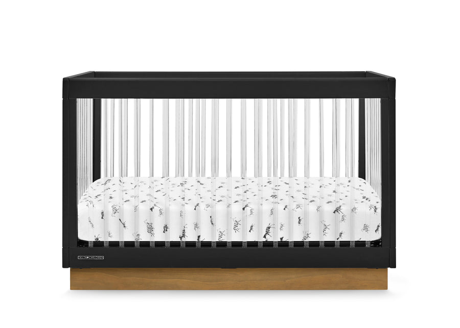 Midnight Grey with Acorn (1510) 23-James Acrylic 4-in-1 Convertible Crib