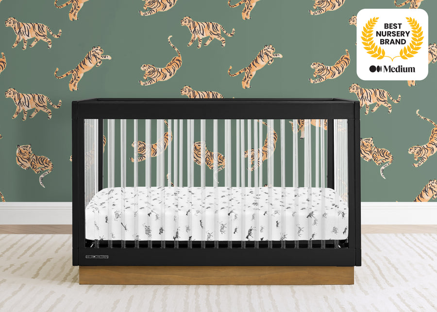 Midnight Grey with Acorn (1510) 17-James Acrylic 4-in-1 Convertible Crib