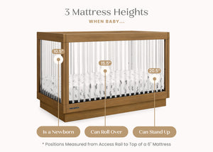 Acorn (755) 5-James Acrylic 4-in-1 Convertible Crib