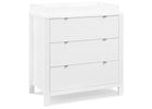 Bianca White (130) 3-Cassie 3 Drawer Dresser with Changing Top
