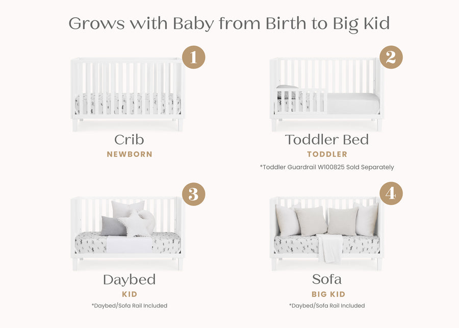 Bianca White (130) 3-Sonny 4-in-1 Convertible Crib