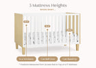 Natural with Bianca White (1512) 32-Sonny 4-in-1 Convertible Crib