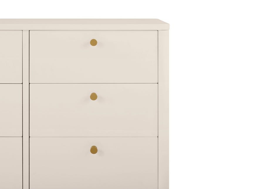 Soft Beige (1560) 41-Brooks 6 Drawer Dresser with Interlocking Drawers