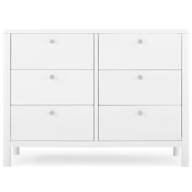 DCB: Bianca White (130) 30-Brooks 6 Drawer Dresser with Interlocking Drawers