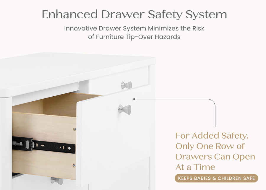 Bianca White (130) 20-Brooks 6 Drawer Dresser with Interlocking Drawers