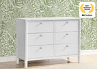 Bianca White (130) 16-Brooks 6 Drawer Dresser with Interlocking Drawers