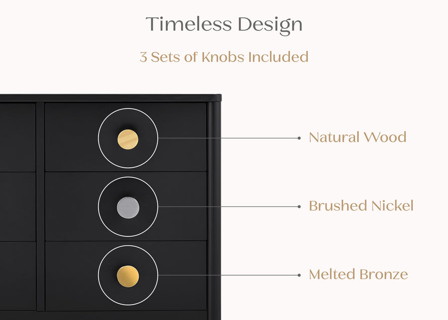 Midnight Grey (1360) 7-Brooks 6 Drawer Dresser with Interlocking Drawers