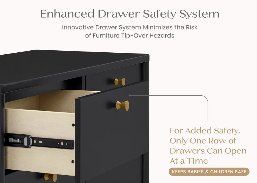 Midnight Grey (1360) 6-Brooks 6 Drawer Dresser with Interlocking Drawers